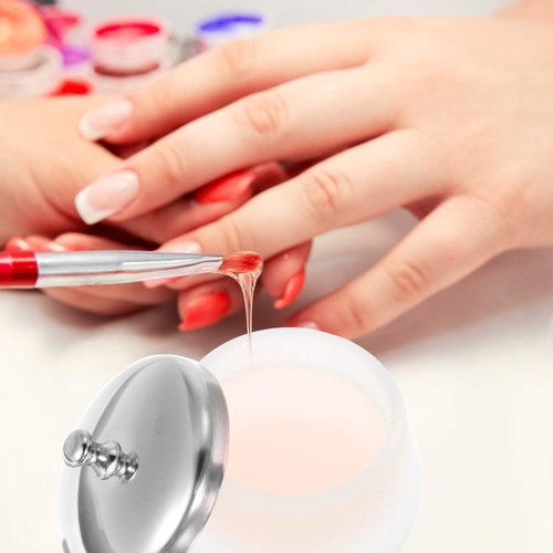 2 Pieces Matte Crystal Glass Nail Art Dappen Dish Nail Art Acrylic Liquid Powder Dappen Dish Container Holder for Acrylic Powder Liquid Styling Tool