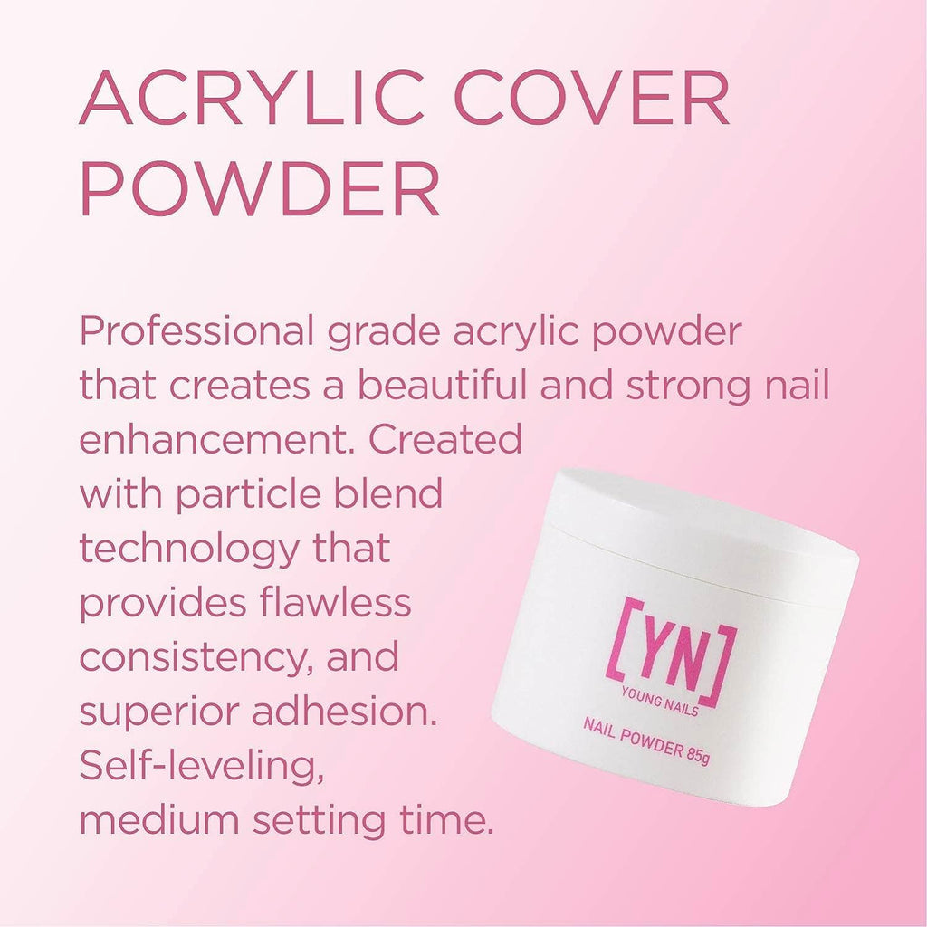 Young Nails Acrylic Cover Powder - Professional Self-Leveling Nail Powder in Flamingo | 85g
