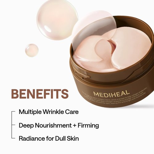 Mediheal Retinol Collagen Under Eye Patches - Hydrogel Eye Pads (60 Patches) for Puffy Eyes & Dark Circles