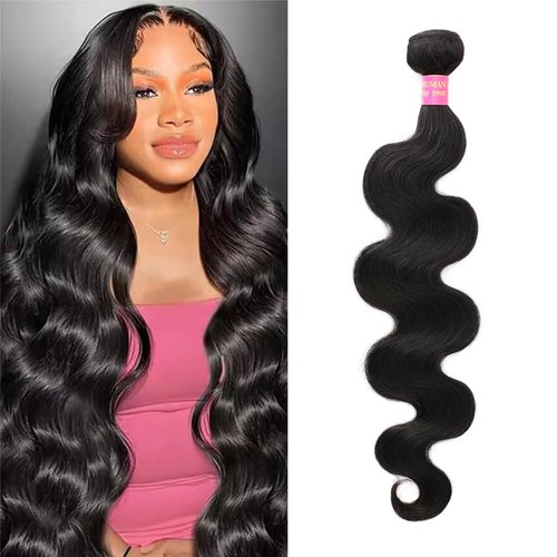 12A Brazilian Virgin Human Hair 1 Bundle 22 Inch Body Wave Bundles Human Hair 100% Unprocessed Quick Weave Hair Extensions Natural Black