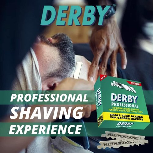 The Shave Factory Black & Silver Straight Edge Razor, Single Edge Blade Compatible Shaving Kit, Easy Replaceable Blade Razor (2 Piece Set)