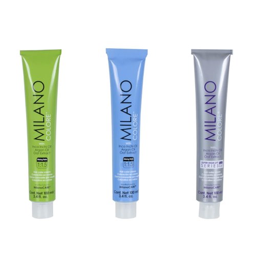 Milano Colore - Permanent Hair Dye Treatment - Nourishing Black Hair Color Cream, 100ml/3.4 oz