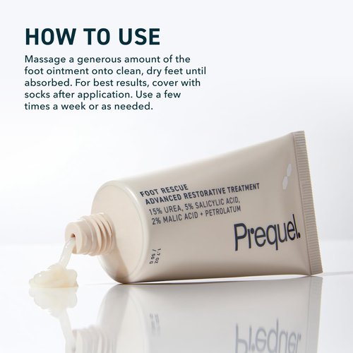Prequel Skin Foot Rescue, Professional Foot Treatment with 15% Urea + Salicylic Acid. Advanced Cream For Dry Cracked Feet. Clinical-Grade Moisturizer. 1.7oz