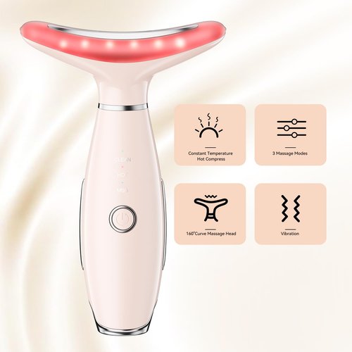 Neck Face Massager, Portable Face Sculpting Tool, 3 Modes Facial Massager, Face Massager Tool for Skin Care (Nude)