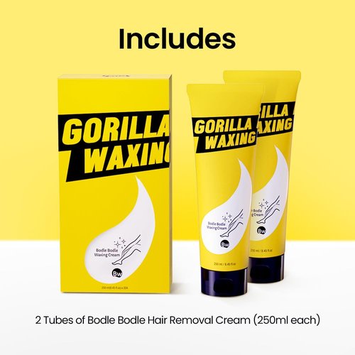 Gorilla Waxing Korean Hair Removal Cream for Women & Men, Depilatory Cream with Shea Butter, For Legs, Arms, Bikini & Underarms, Gentle Formula for Sensitive Skin, Korean Skin Care (2, 8.45 fl oz.)
