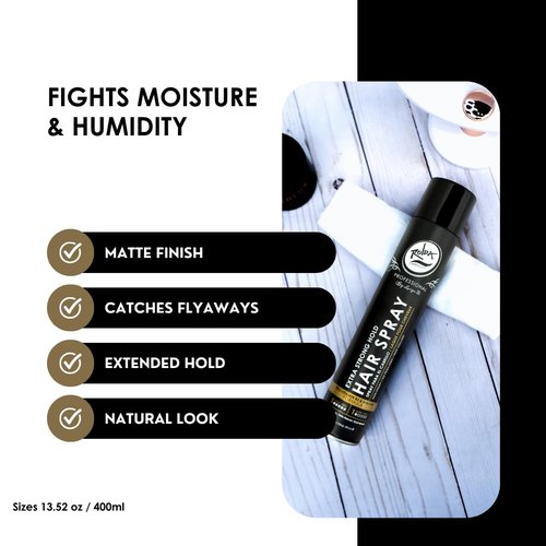 Rolda Extra Strong Hold Hair Spray - Matte Finish, Pro-Vitamin B5, Humidity Resistant | 13.52oz