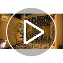 Warm White 900 LED Curtain Lights 9.5x29.5ft Outdoor Indoor String Decor