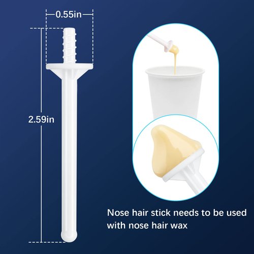 Rolybag Nose Wax Sticks Applicators, 200 Pcs Plastic Wax Rod Wand for Nostril Cleaning and Nose Hair Removal