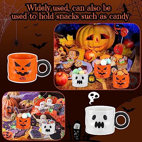 Halloween Coffee Mugs Set - 4 Pieces, 15oz Pumpkin Ghost Cute Style
