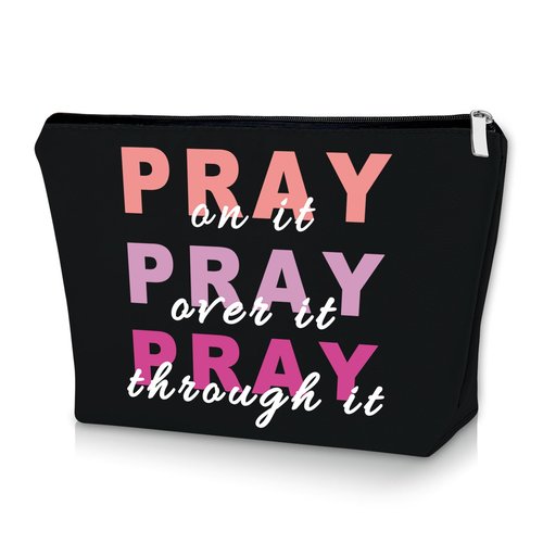 Sazuwu Christian Gifts: Black Makeup Bag - Faith & Inspirational Gifts for Women, Mom, Birthday & Christmas