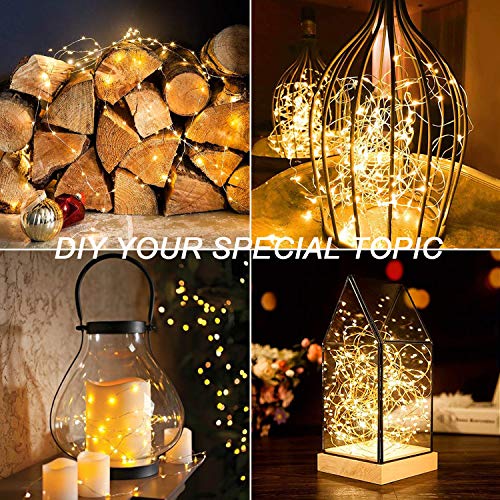 7.2 Ft Fairy Lights 24 Pack Battery Operated String Lights Waterproof Silver Wire Warm White