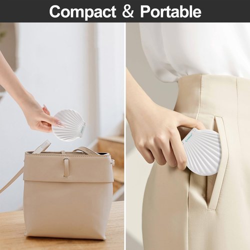 Makefango Compact Makeup Mirror with Lights - 3.5" Portable, 2-Sided, Lightweight & Shatterproof, Folding Magnifying Mirror 2X/10X, Small Gift for Women