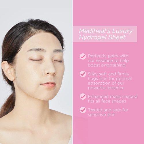 Mediheal IPI Ampoule Face Mask - Brightening Korean Sheet Mask 10 Sheets with Niacinamide for Dull Skin
