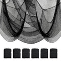 Halloween Creepy Cloth - Black 6 Pack, Spooky Fabric for Haunted House Decor, Indoor & Outdoor Use 30x72 inch