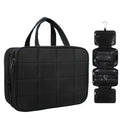 CONBOLA Hanging Travel Toiletry Bag for Women - Makeup Bag & Jewelry Organizer - Cruise Essentials & Vacation Must Haves - Portable Makeup Organizer for Toilets, Cosmetics, Rings & Necklaces.(Black)