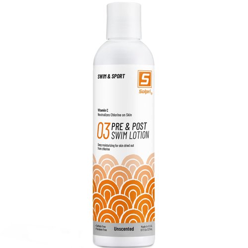 Solpri Pre and After Swim Lotion with Vitamin C 8 Fl Oz - Pre Swim Chlorine Skin Protection, Pre Swim Lotion for Chlorine (8 Fluid Ounce, Unscented)