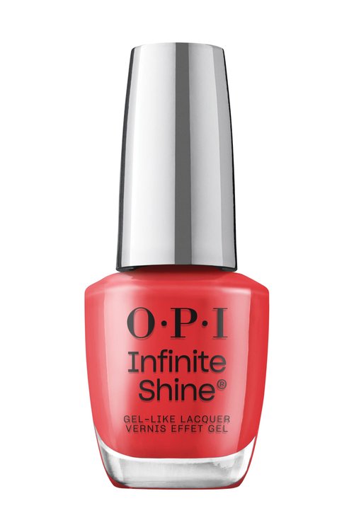 OPI Infinite Shine Cajun Shrimp | Opaque Bright Coral Red Crème Long Wear Gel Like Nail Polish | Vegan, Long Lasting, Streak Free