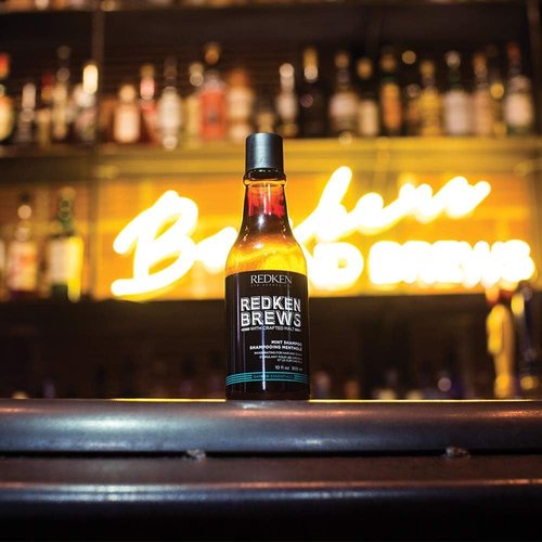 Redken Brews Mint Shampoo For Men - Soothing Menthol Formula for Refreshing Scalp & Hair, Energizing Mint Scent