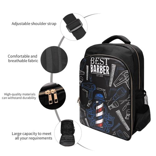 Barber Supplies Bag Organizer for Clippers and Supplies, Portable Hairstylist Clipper Backpack Travel Barber Shop Tools Bag