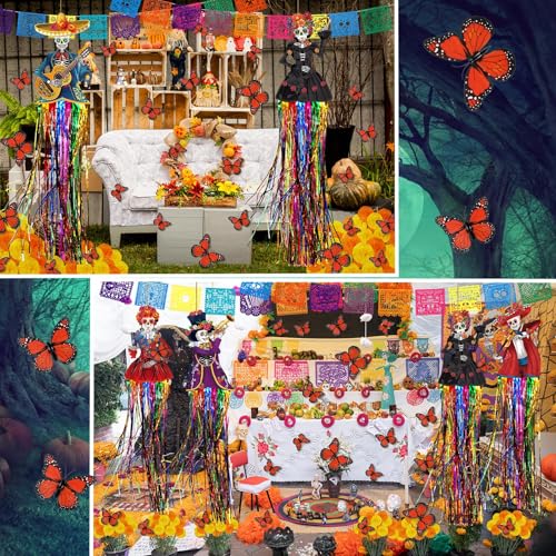 Day of the Dead Sugar Skull Hanging Decorations Set - Festive Halloween Party Decor