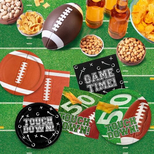 Football Party Decorations Kit for 24 - Football Theme Set with Plates, Napkins, Cups & Banner - Football 2