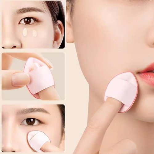 ROYHOO 75PCS Finger Powder Puff Mini Makeup Sponge Soft Beauty Makeup Blender Puff for Foundation, Face Powder, Under Eye Setting, Concealer, Repair Cream, Cosmetic Tool