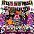 Red Dia De Los Muertos Party Decorations Kit 162 pcs for Halloween & Celebrations