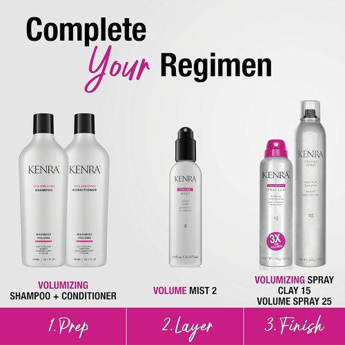 Kenra Professional Volume Mist 2 - Lightweight Volume Builder | Flexible Hold & Thermal Protection | 6 fl. oz. (2-Pack)