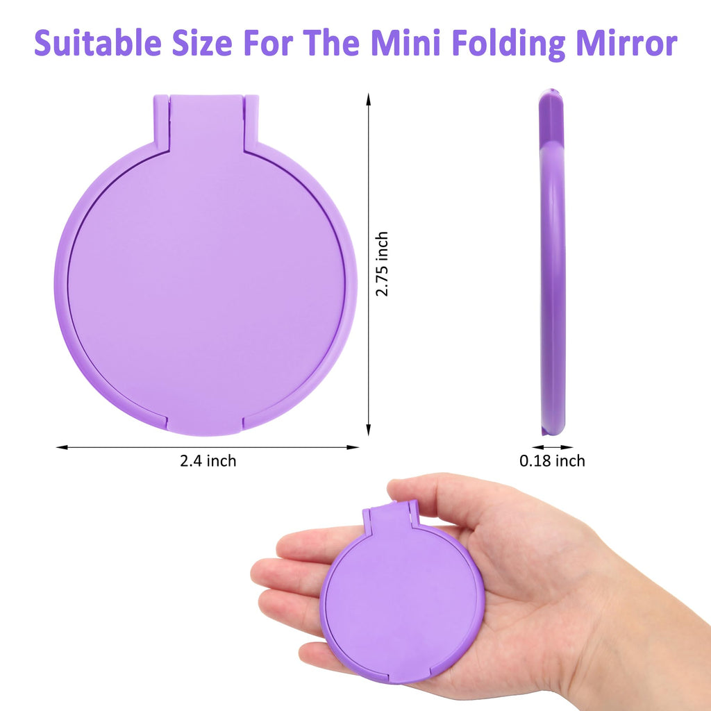 Windspeed 18 Pcs Mini Folding Mirror Round Compact, 2.4 in Small Portable Travel Makeup Mirror Compact Mirror Bulk Round Makeup Mirror for Purse, Women Girls Travel Daily Use (40)