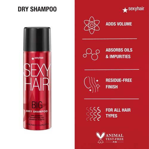 SexyHair Big Dry Shampoo - Remove Oils & Impurities for Extra Volume | Suitable for All Hair Types