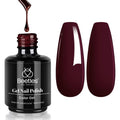 Beetles Red Gel Polish - Merlot Wine 15ML/0.51Fl Oz, Maroon Dark Red Gel Nail Polish, Soak Off UV LED Lamp Burgundy Wine Color Nails Art, Long-Lasting Manicure Salon DIY Home Gifts for Woman