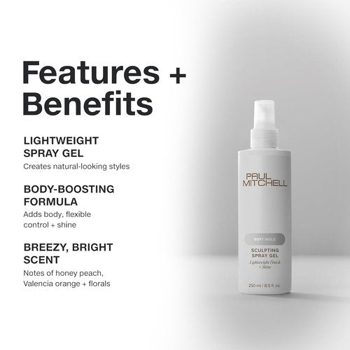 Paul Mitchell Soft Sculpting Spray Gel - Natural Hold & Soft Finish for All Hair Types
