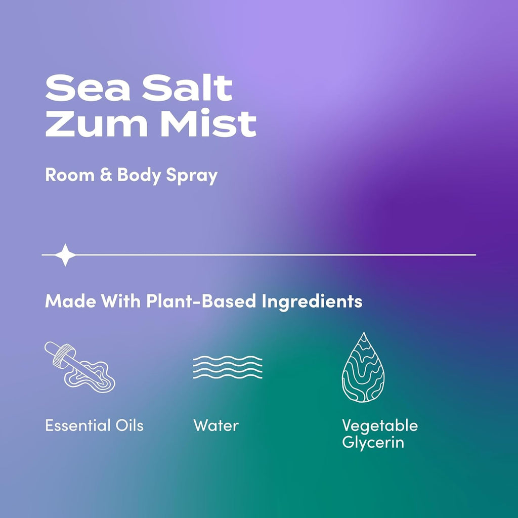 Zum Indigo Wild Mist Room & Body Spray - Aromatherapy Essential Oil - Sea Salt Scent - 4 Fl Oz
