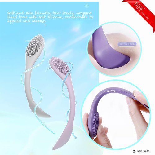 Silicone Face Mask Applicator 3 Packs, Huare Technology Facial Mask Brushes for Mud,Clay,Charcoal Mixed Mask,Soft Makeup Beauty Brush Tools for Apply Cream,Lotion (Pink+Purple+Gray)