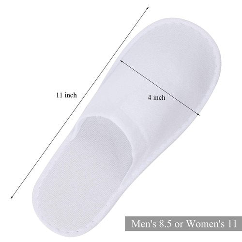 Tbestmax 24 Pair Spa Flip Flops Disposable Slippers for Hotel Guests Women, Men Closed Toe Super Comfort White