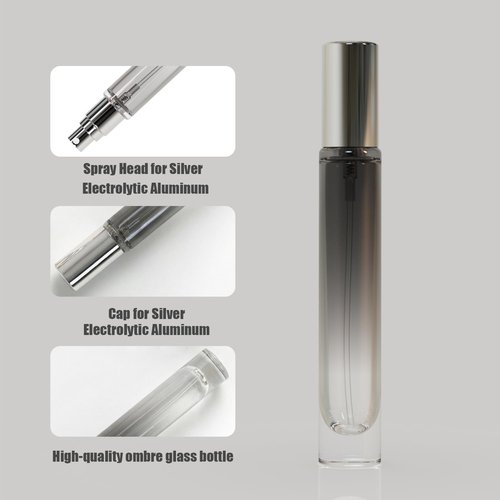 Jagolain 10ml 5Pack Round Glass Perfume Refillable Atomizer For Travel and Sample Container, Mini Empty Cologne Spray Bottles (Mixed)