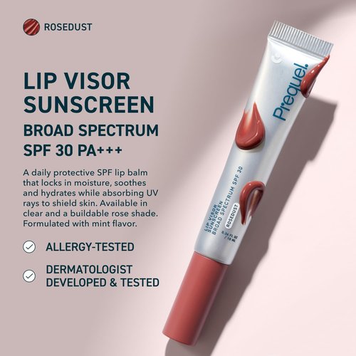 Prequel Skin Tinted Lip Balm with SPF 30 - Moisturizing Rosy Nude Shade in Rosedust | 2 Pack