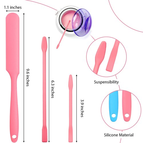 Patelai 12 Pieces Wax Sticks Silicone Waxing Spatulas for Hair Removal Reusable Silicone Applicator Different Sizes Scrapers Hard Sticks for Home Salon Body Use