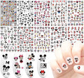 Self-Adhesive Nail Art Stickers 10 Sheets Cute Cartoon Designs for Manicure