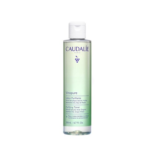 Caudalie Vinopure Toner - Salicylic Acid Pore Minimizing & Exfoliating with Organic Rose Water
