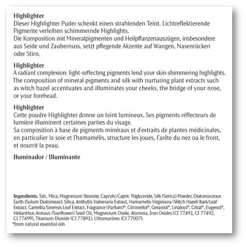 Dr. Hauschka Highlighter, 01, Illuminating, Sheer, Shimmering White, Natural, Mineral, Luminous, Contour, All Skin Tones 0.18 oz