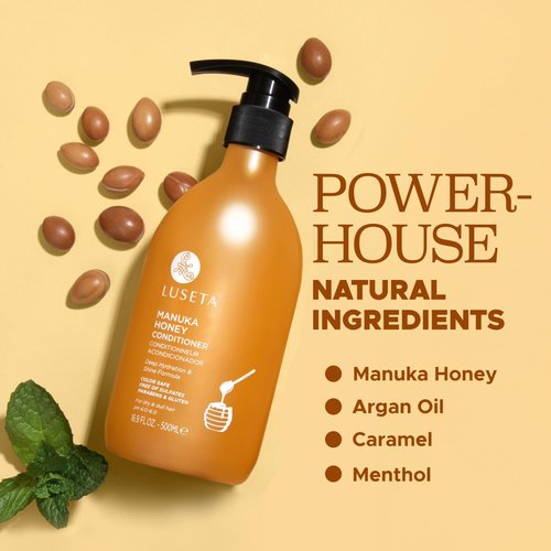 Luseta Manuka Honey Conditioner Set - Hydrate & Repair Dry, Dull Hair | Moisturizing 16.9oz
