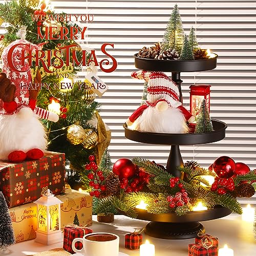 Black 2-Pack 3-Tier Metal Cupcake Stand Dessert Tower for Parties