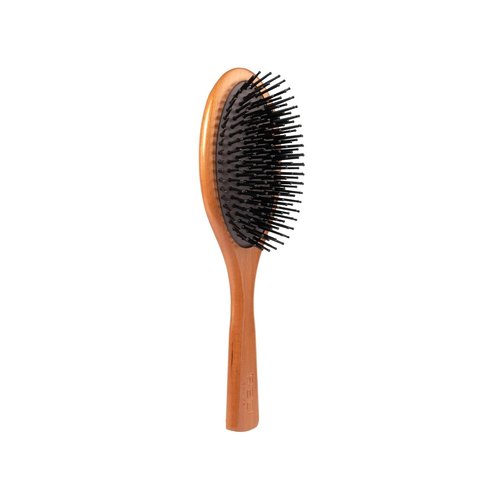 RED Premium Evergreen Wooden Paddle Brush - Detangling Hair Brush for All Hair Types (Oval)