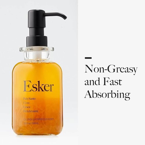 ESKER Calendula Hand Cleanser - Luxury Plant-Based Foaming Wash | Essential Oils in Reusable Glass Bottle - 16.9 fl oz
