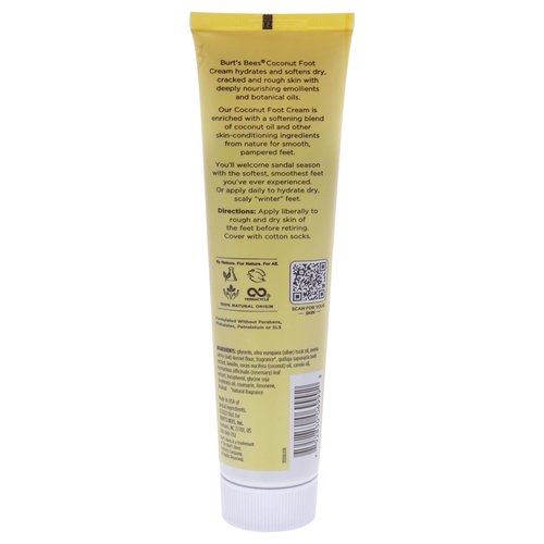 Burt's Bees Coconut Foot Creme - Nourishing Moisturizer for Soft Feet | 4.34 Ounce