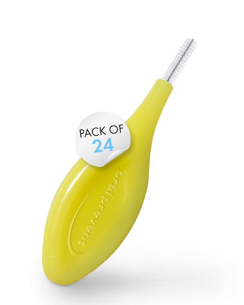 Smart Grip Interdental Brushes 0.50 mm – Yellow – ISO 2 – Deep Cleaning Between Teeth – Ultra-Fine Dental Picks – 24 Pack