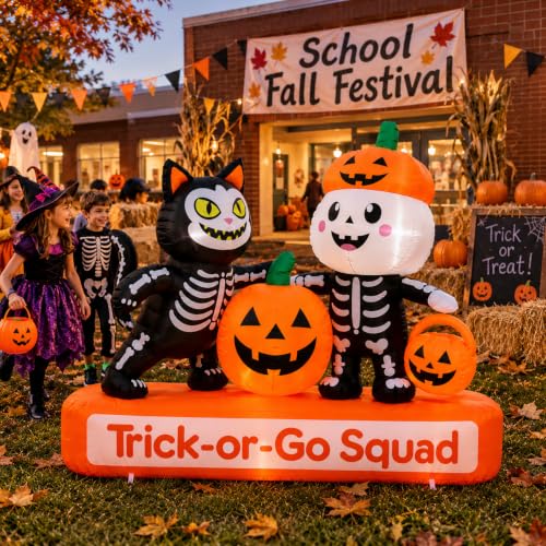 Halloween Inflatable Trick-or-Treat Squad 7FT Yard Decoration - Fun Characters
