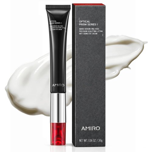 AMIRO 2 in 1 Red Light Eye Cream - Microcurrent Massager & PDRN Peptide Treatment for Puffy Eyes | 1.06 oz
