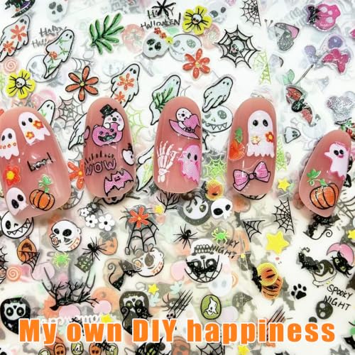 Halloween Nail Art Stickers Kit with Precision Tweezer - 30 Sheets